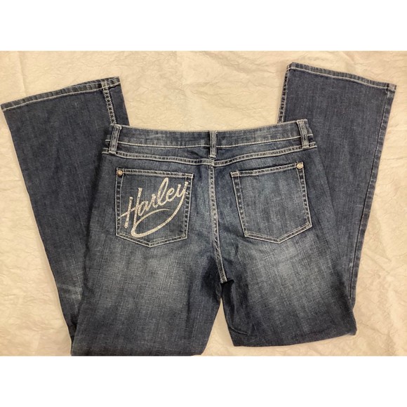 Harley Davidson Jeans 31 12 bootcut lots of bling - Picture 1 of 9